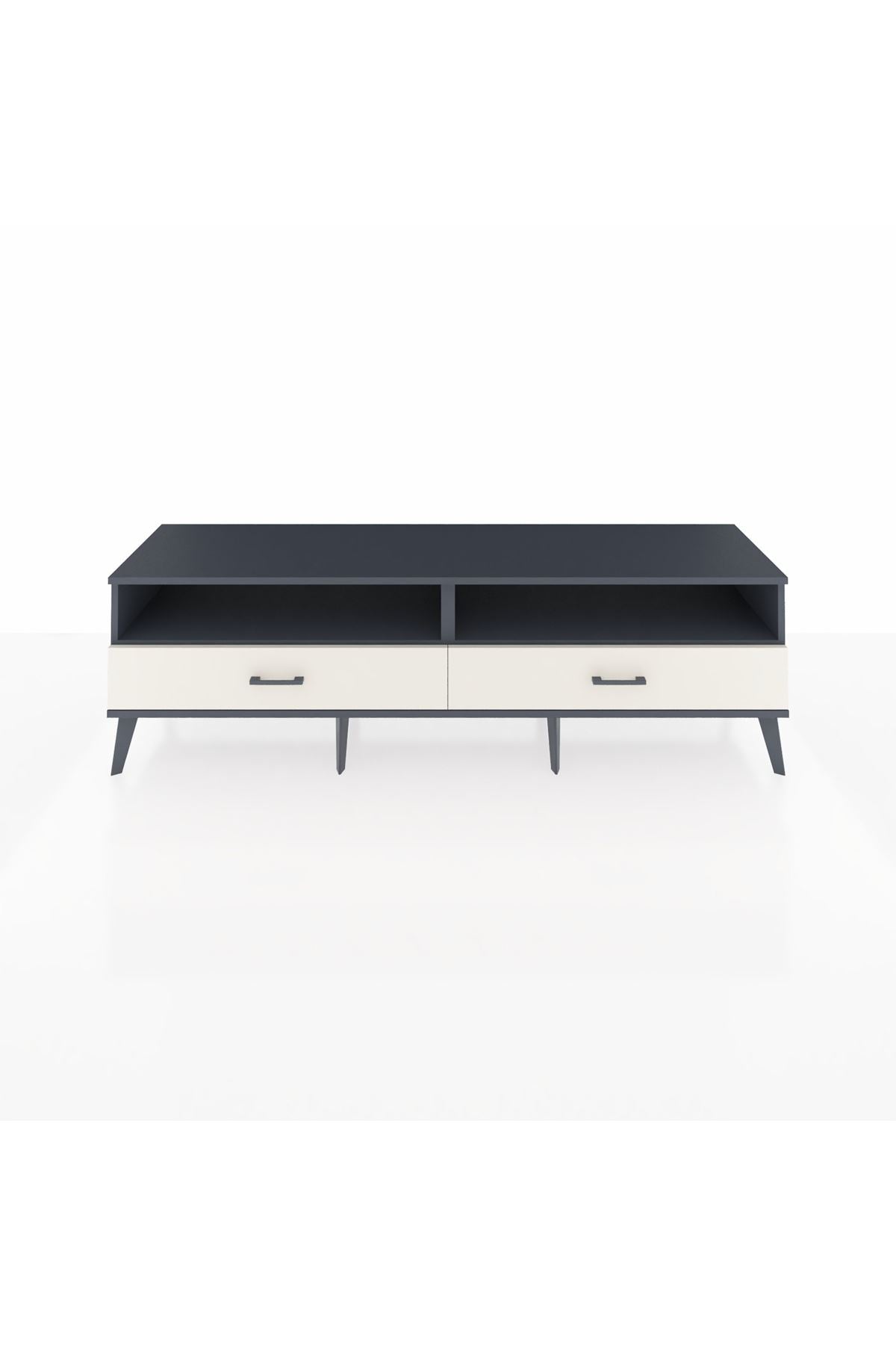 Hyperion TV Ünitesi 2 Raflı 2 Çekmeceli  176x44x51 Antrasit-Antrasit/Aytaşı