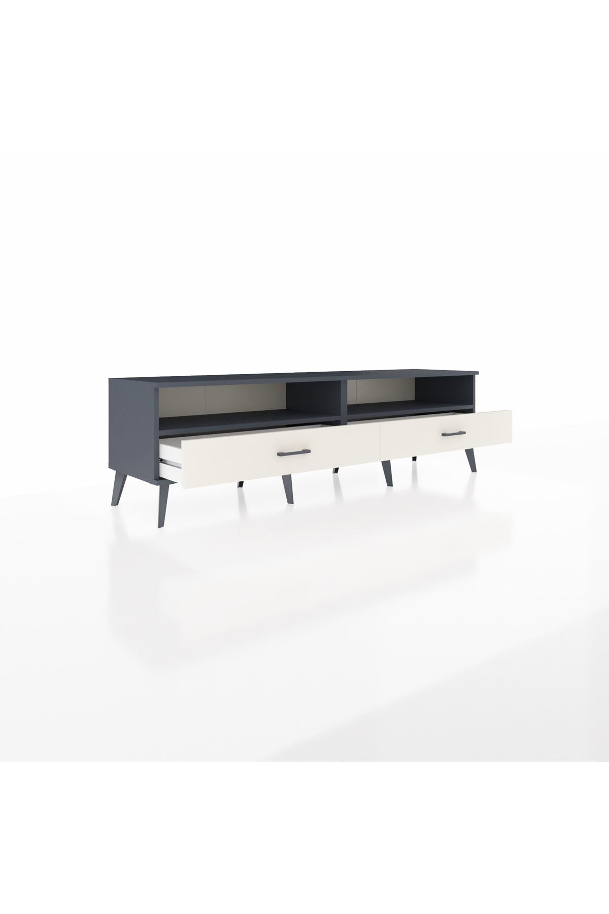 Hyperion TV Ünitesi 2 Raflı 2 Çekmeceli  176x44x51 Antrasit-Antrasit/Aytaşı