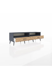 Hyperion TV Ünitesi 2 Raflı 2 Çekmeceli  176x44x51 Antrasit-Antrasit/Çam