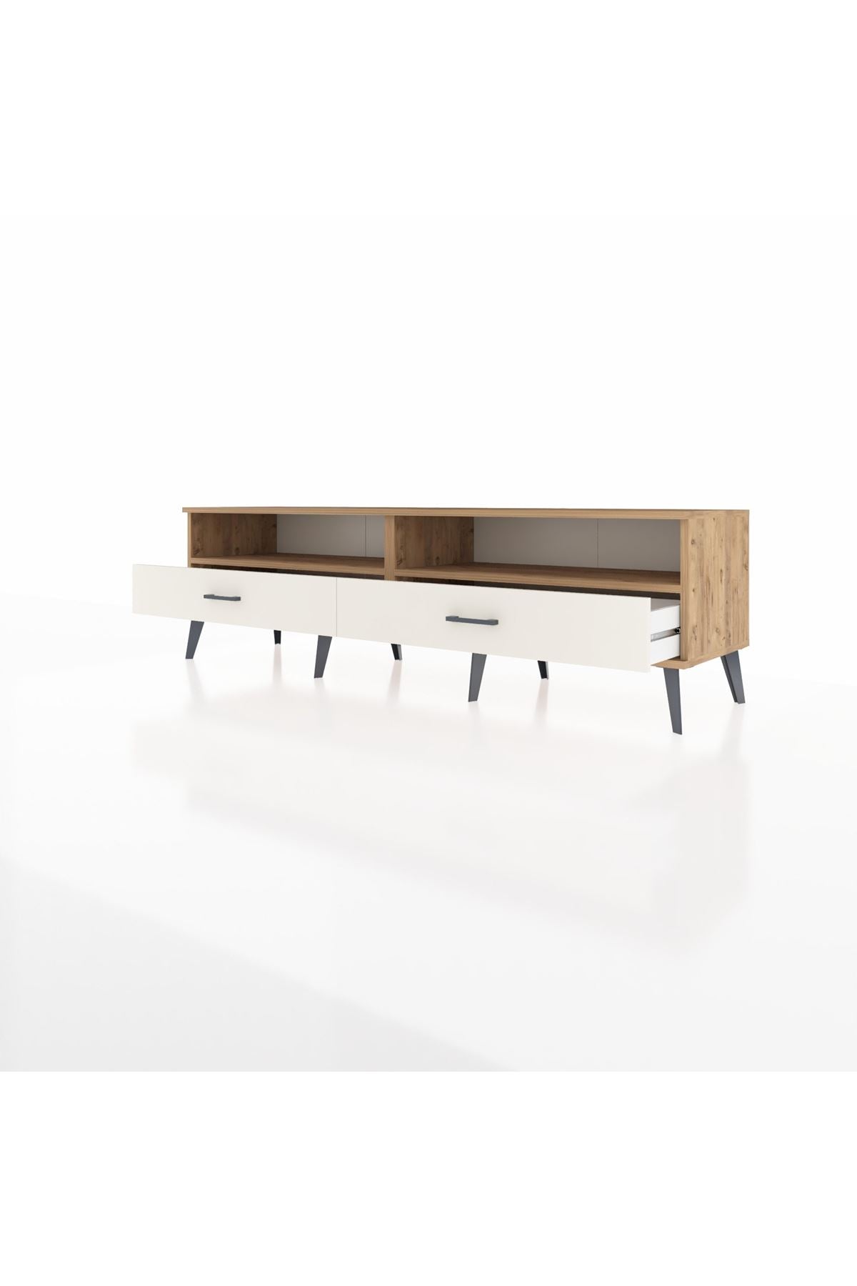 Hyperion TV Ünitesi 2 Raflı 2 Çekmeceli  176x44x51 Çam-Çam/Aytaşı