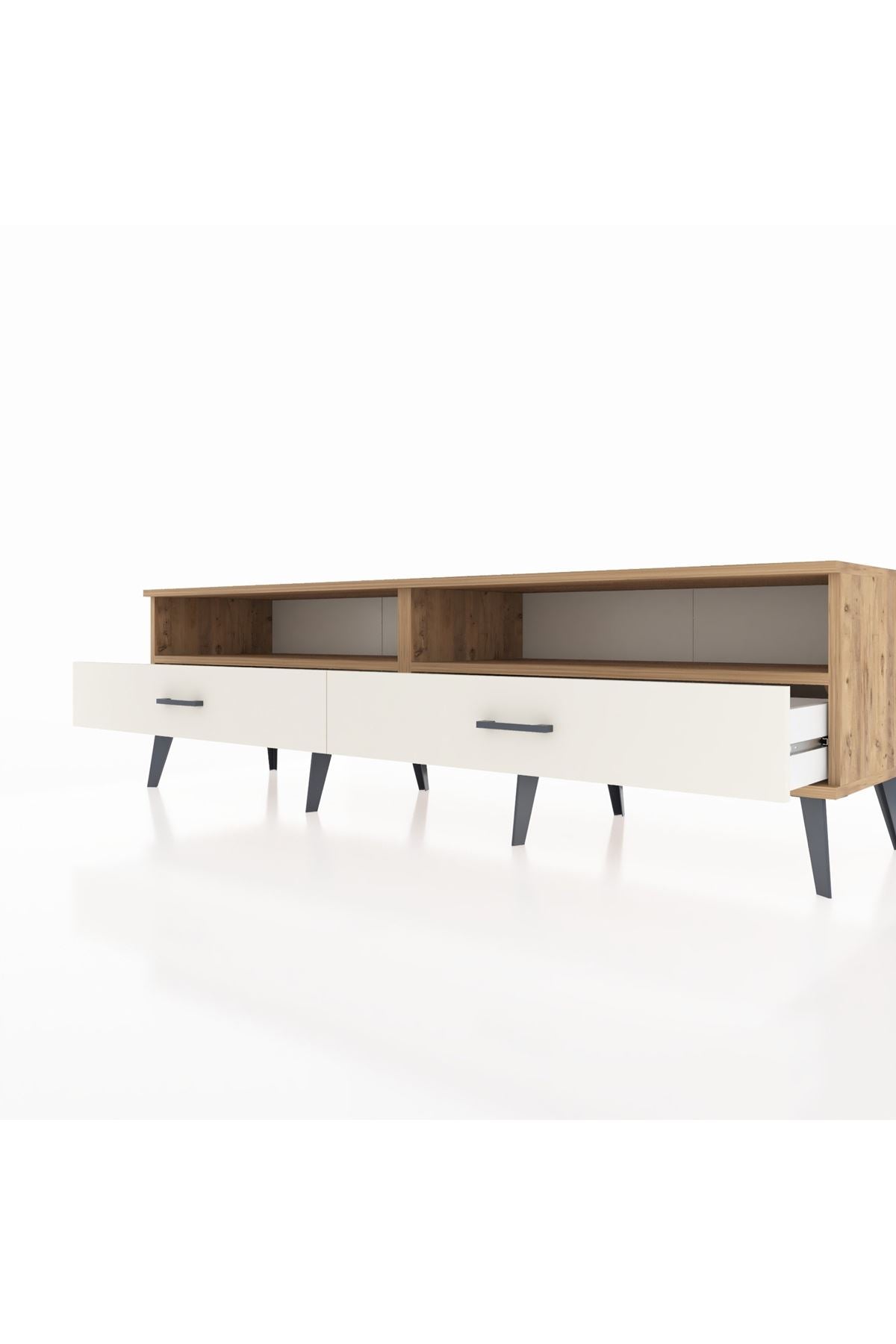 Hyperion TV Ünitesi 2 Raflı 2 Çekmeceli  176x44x51 Çam-Çam/Aytaşı