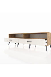 Hyperion TV Ünitesi 2 Raflı 2 Çekmeceli  176x44x51 Çam-Çam/Aytaşı