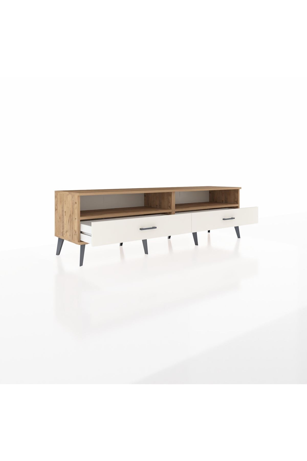 Hyperion TV Ünitesi 2 Raflı 2 Çekmeceli  176x44x51 Çam-Çam/Aytaşı