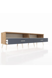 Hyperion TV Ünitesi 2 Raflı 2 Çekmeceli  176x44x51 Çam-Aytaşı/Antrasit