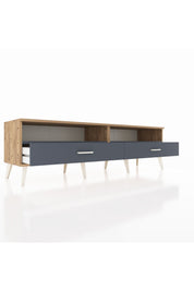 Hyperion TV Ünitesi 2 Raflı 2 Çekmeceli  176x44x51 Çam-Antrasit/Antrasit