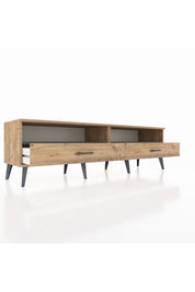 Hyperion TV Ünitesi 2 Raflı 2 Çekmeceli  176x44x51 Çam-Antrasit/Çam