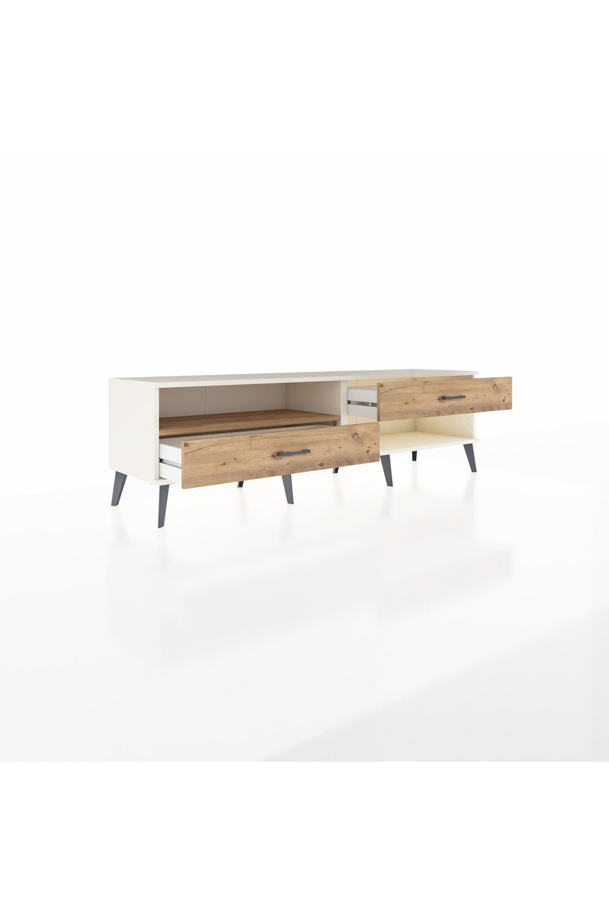 Hyperion TV Ünitesi Tek Raflı 2 Çekmeceli  176x44x51 Aytaşı-Çam/Çam