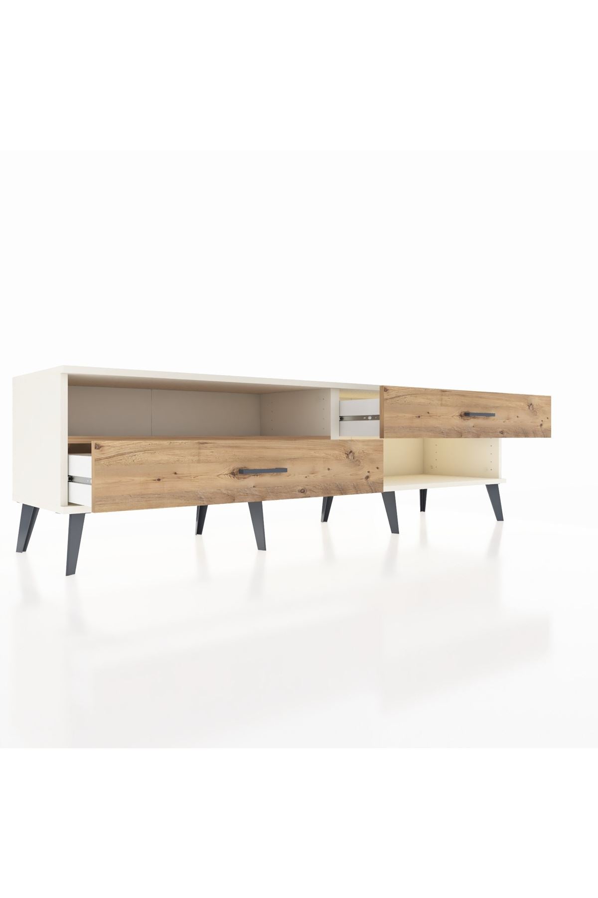 Hyperion TV Ünitesi Tek Raflı 2 Çekmeceli  176x44x51 Aytaşı-Çam/Çam