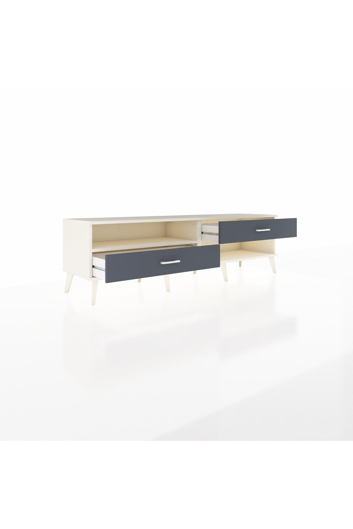 Hyperion TV Ünitesi Tek Raflı 2 Çekmeceli  176x44x51 Aytaşı-Aytaşı/Antrasit