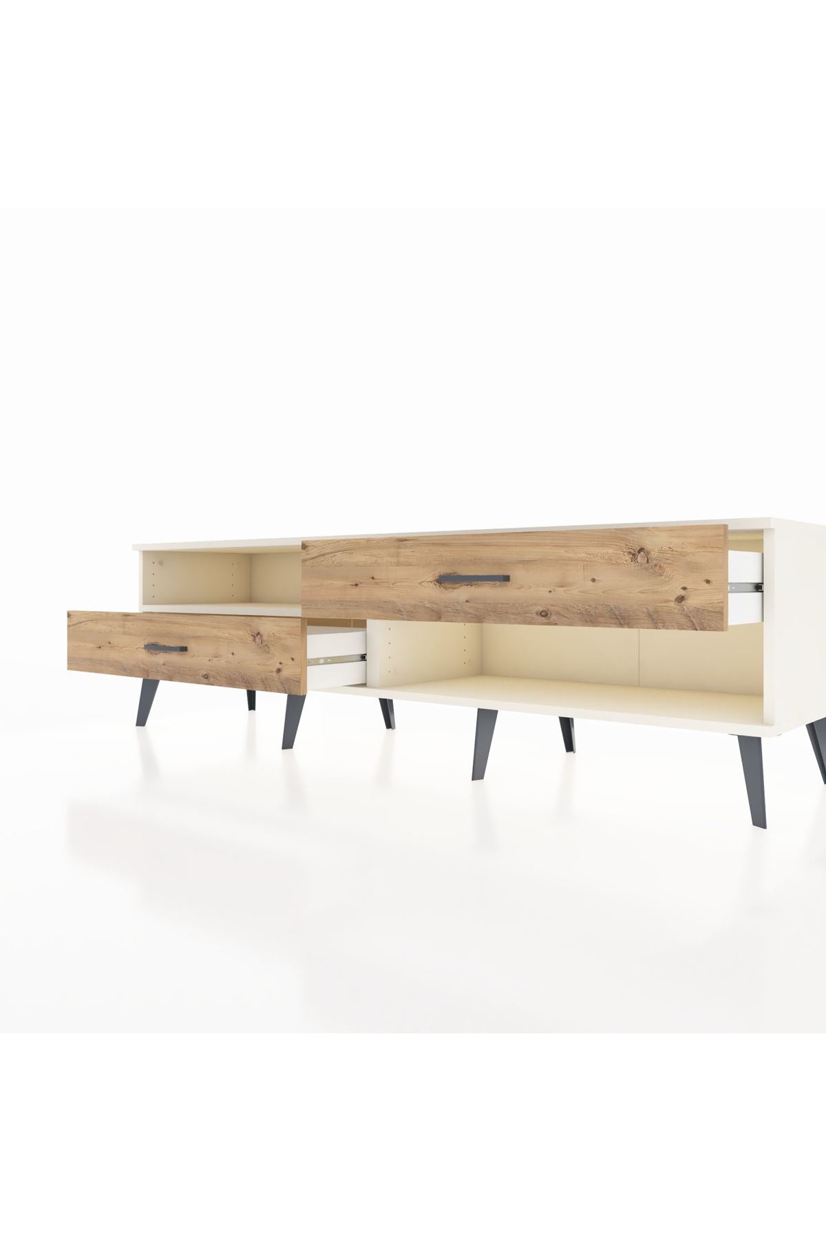 Hyperion TV Ünitesi Tek Raflı 2 Çekmeceli  176x44x51 Aytaşı-Aytaşı/Çam