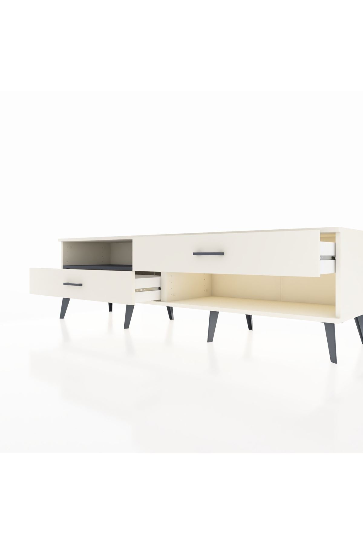 Hyperion TV Ünitesi Tek Raflı 2 Çekmeceli  176x44x51 Aytaşı-Antrasit/Aytaşı