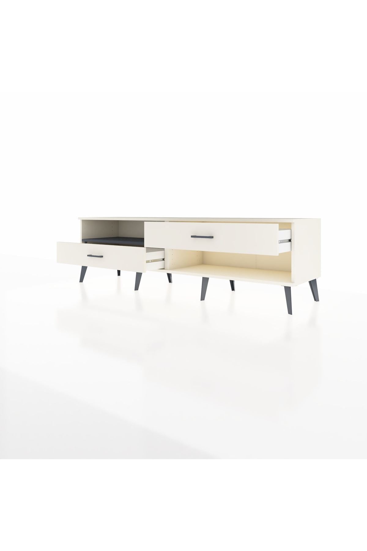 Hyperion TV Ünitesi Tek Raflı 2 Çekmeceli  176x44x51 Aytaşı-Antrasit/Aytaşı