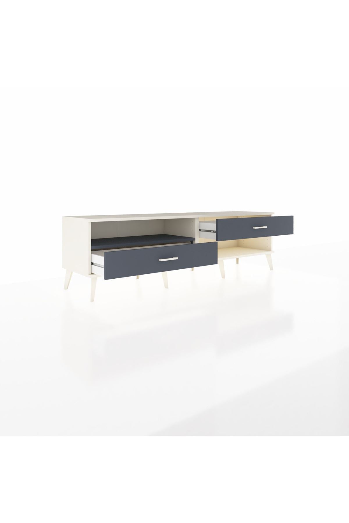 Hyperion TV Ünitesi Tek Raflı 2 Çekmeceli  176x44x51 Aytaşı-Antrasit/Antrasit