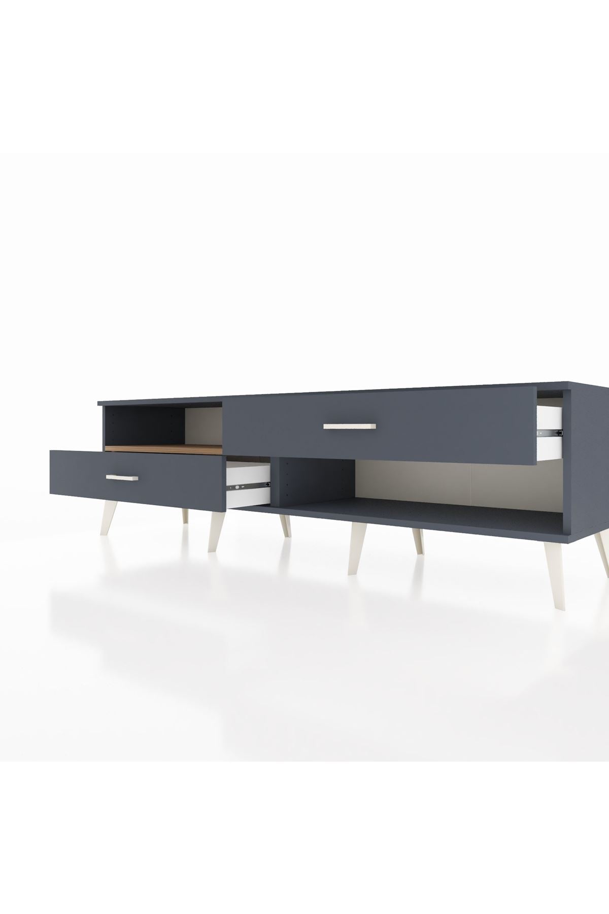 Hyperion TV Ünitesi Tek Raflı 2 Çekmeceli  176x44x51 Antrasit-Çam/Antrasit