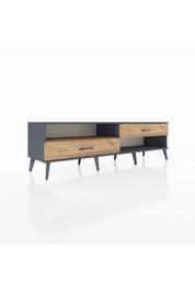 Hyperion TV Ünitesi Tek Raflı 2 Çekmeceli  176x44x51 Antrasit-Çam/Çam