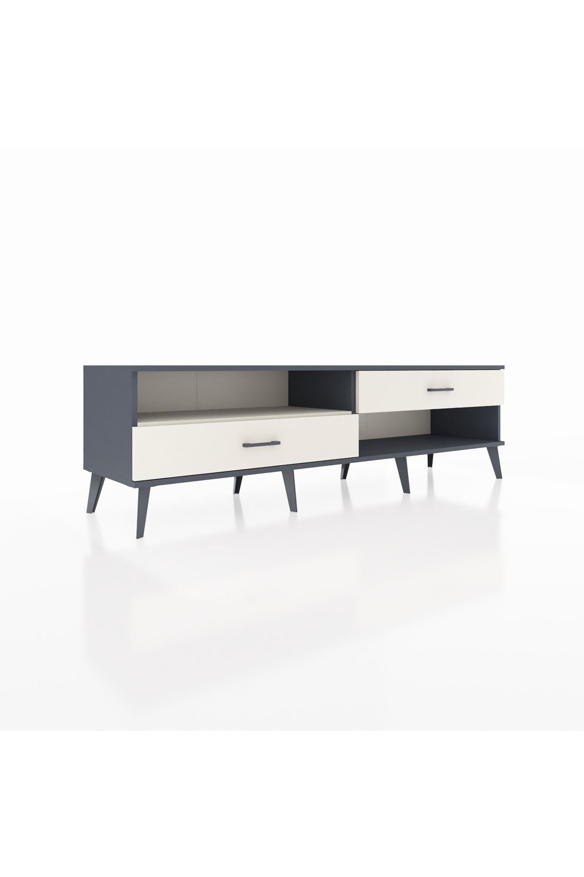 Hyperion TV Ünitesi Tek Raflı 2 Çekmeceli  176x44x51 Antrasit-Aytaşı/Aytaşı