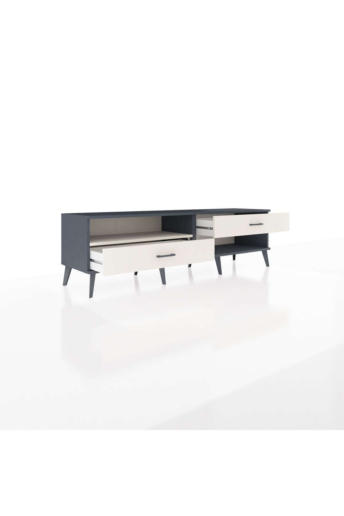 Hyperion TV Ünitesi Tek Raflı 2 Çekmeceli  176x44x51 Antrasit-Aytaşı/Aytaşı