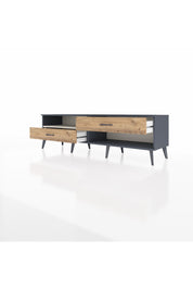 Hyperion TV Ünitesi Tek Raflı 2 Çekmeceli  176x44x51 Antrasit-Aytaşı/Çam