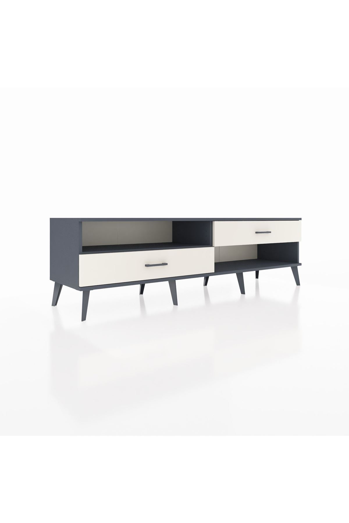 Hyperion TV Ünitesi Tek Raflı 2 Çekmeceli  176x44x51 Antrasit-Antrasit/Aytaşı