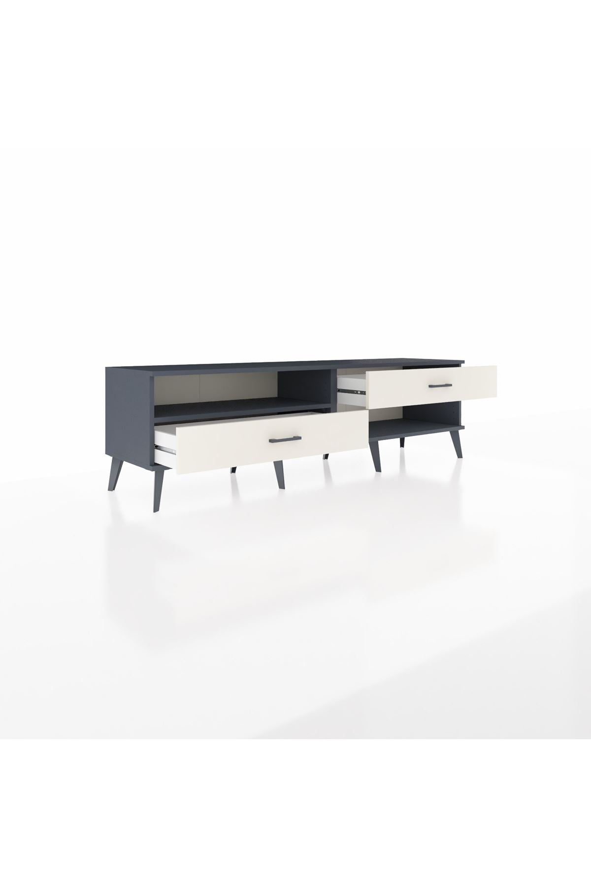 Hyperion TV Ünitesi Tek Raflı 2 Çekmeceli  176x44x51 Antrasit-Antrasit/Aytaşı