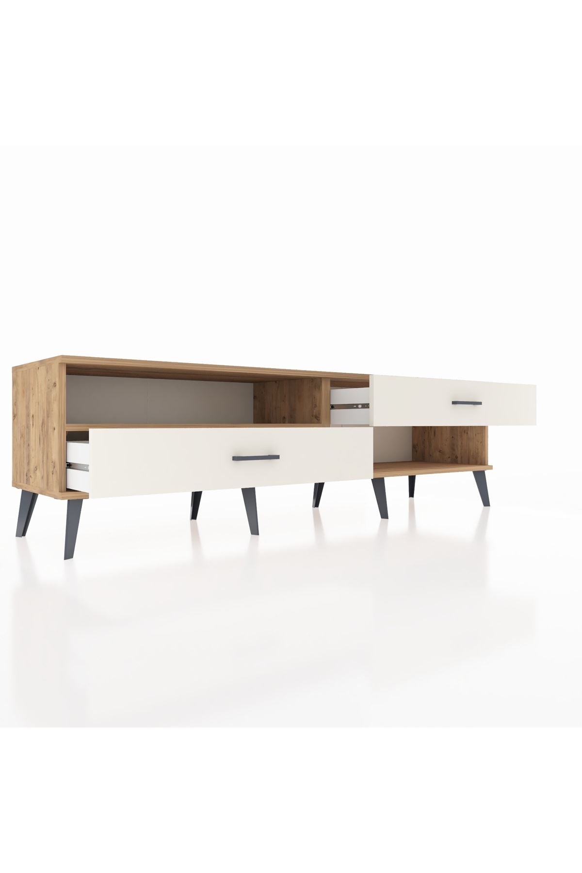 Hyperion TV Ünitesi Tek Raflı 2 Çekmeceli  176x44x51 Çam-Çam/Aytaşı