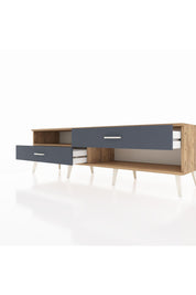 Hyperion TV Ünitesi Tek Raflı 2 Çekmeceli  176x44x51 Çam-Çam/Antrasit