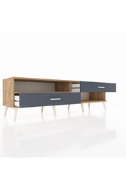 Hyperion TV Ünitesi Tek Raflı 2 Çekmeceli  176x44x51 Çam-Çam/Antrasit