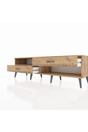 Hyperion TV Ünitesi Tek Raflı 2 Çekmeceli  176x44x51 Çam-Çam/Çam