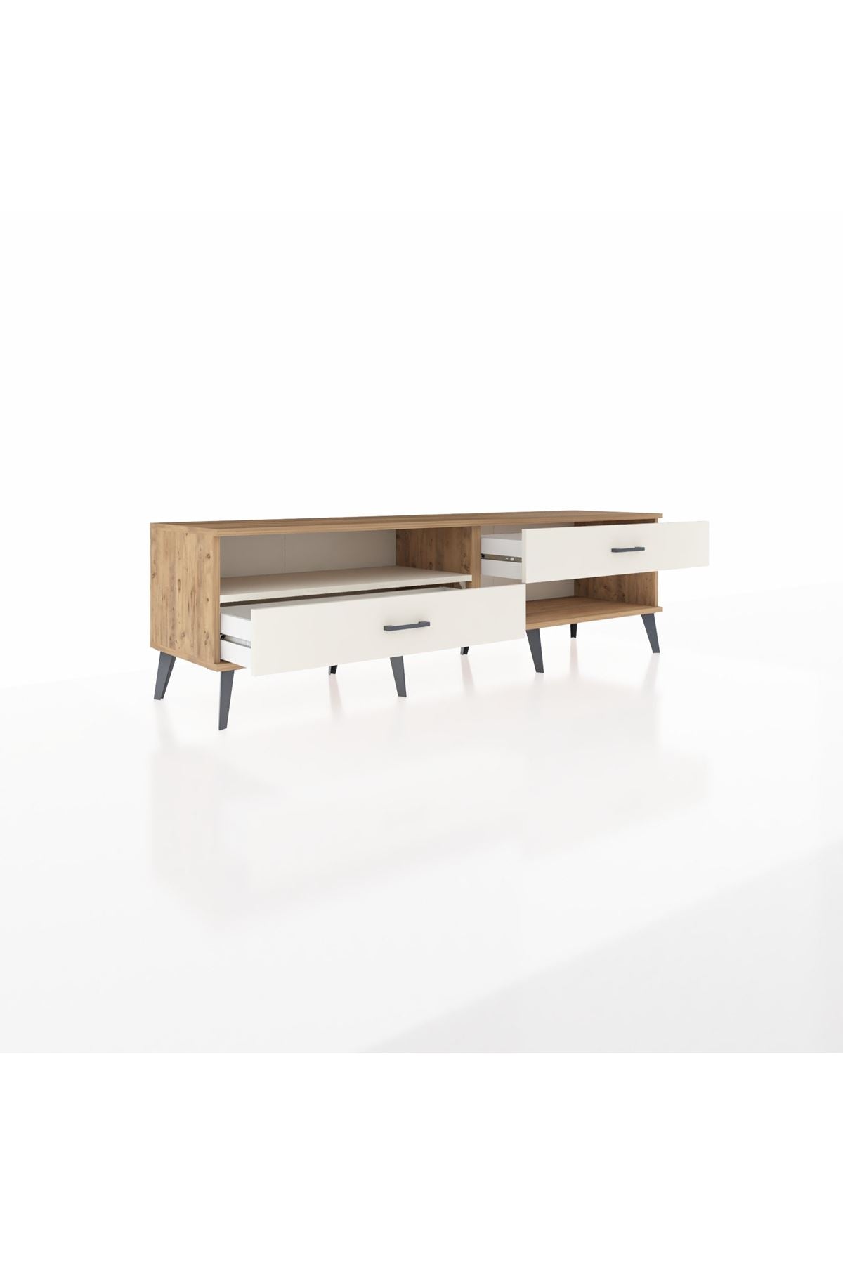 Hyperion TV Ünitesi Tek Raflı 2 Çekmeceli  176x44x51 Çam-Aytaşı/Aytaşı