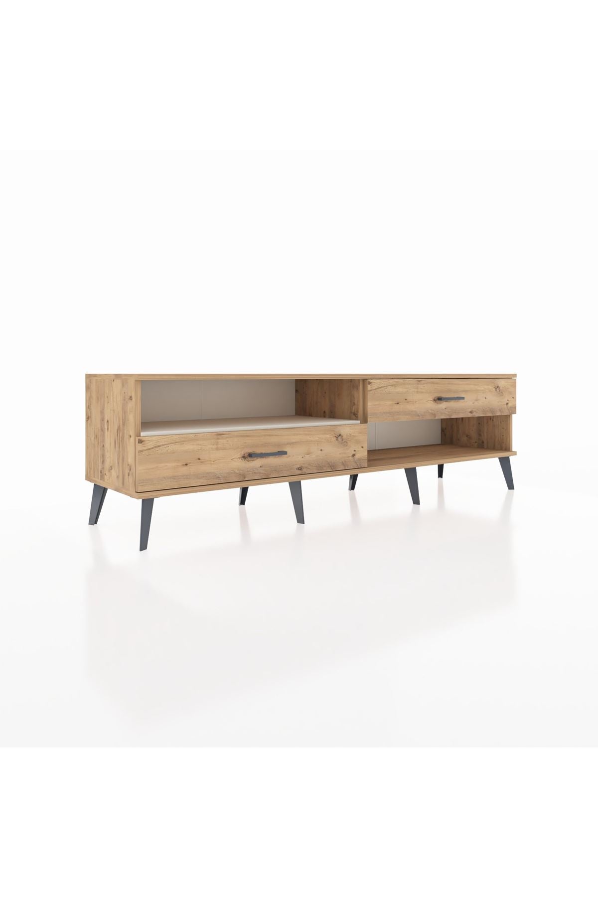 Hyperion TV Ünitesi Tek Raflı 2 Çekmeceli  176x44x51 Çam-Aytaşı/Çam