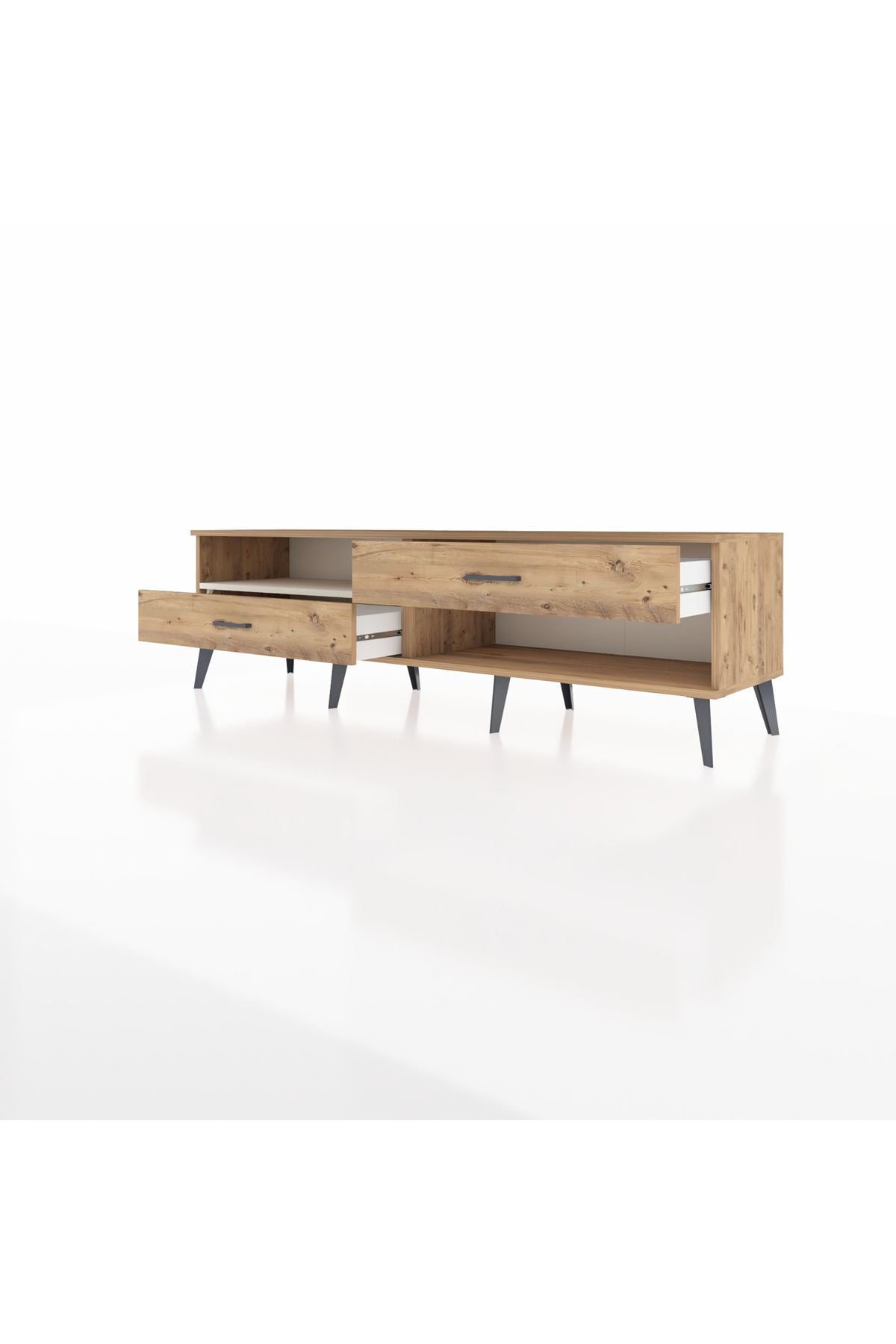 Hyperion TV Ünitesi Tek Raflı 2 Çekmeceli  176x44x51 Çam-Aytaşı/Çam