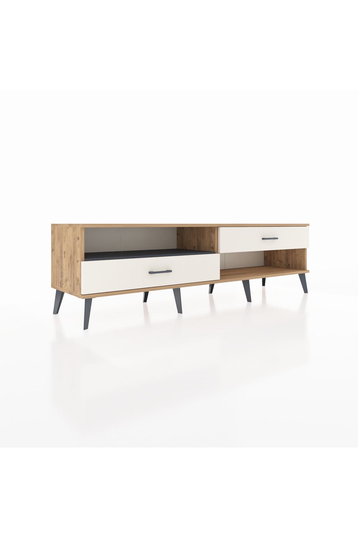 Hyperion TV Ünitesi Tek Raflı 2 Çekmeceli  176x44x51 Çam-Antrasit/Aytaşı