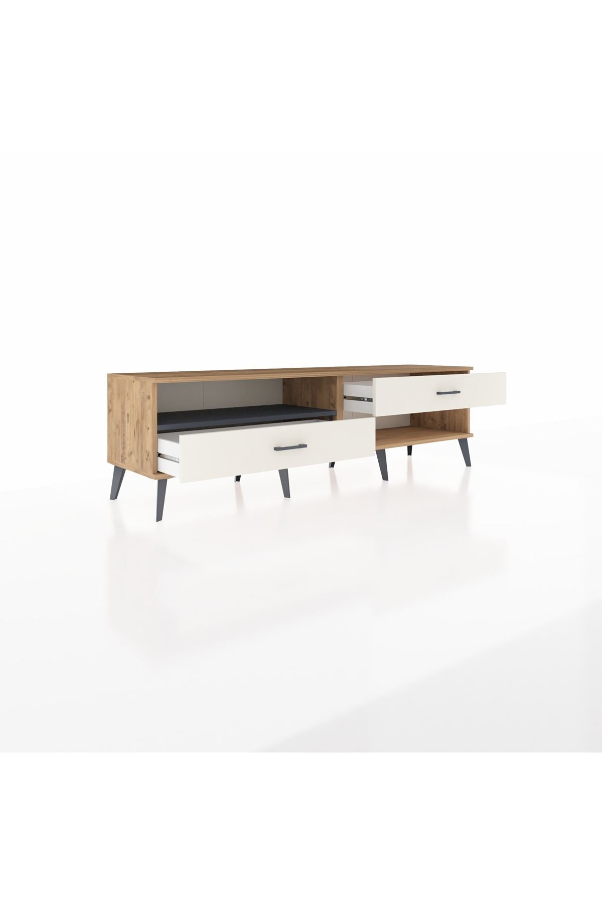 Hyperion TV Ünitesi Tek Raflı 2 Çekmeceli  176x44x51 Çam-Antrasit/Aytaşı