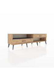 Hyperion TV Ünitesi Tek Raflı 2 Çekmeceli  176x44x51 Çam-Antrasit/Çam