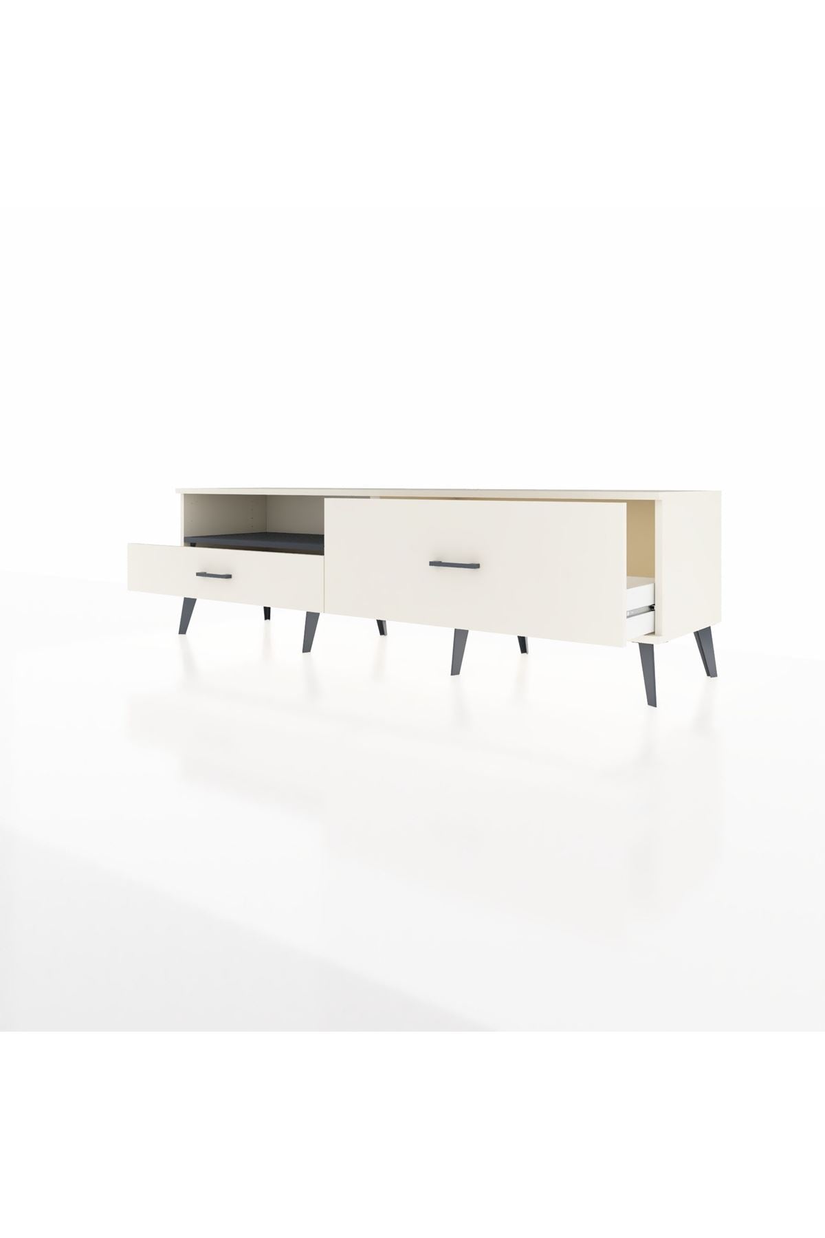 Hyperion TV Ünitesi Tek Raflı 2 Çekmeceli  176x44x51 Aytaşı-Antrasit/Aytaşı