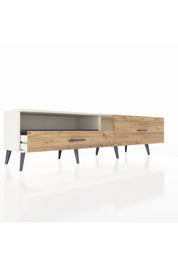 Hyperion TV Ünitesi Tek Raflı 2 Çekmeceli  176x44x51 Aytaşı-Antrasit/Çam