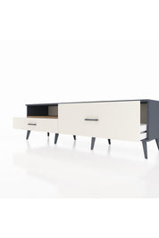 Hyperion TV Ünitesi Tek Raflı 2 Çekmeceli  176x44x51 Antrasit-Çam/Aytaşı