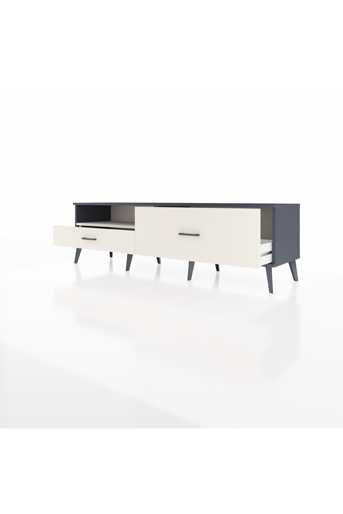 Hyperion TV Ünitesi Tek Raflı 2 Çekmeceli  176x44x51 Antrasit-Aytaşı/Aytaşı