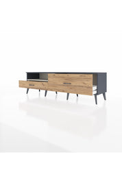 Hyperion TV Ünitesi Tek Raflı 2 Çekmeceli  176x44x51 Antrasit-Aytaşı/Çam