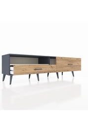 Hyperion TV Ünitesi Tek Raflı 2 Çekmeceli  176x44x51 Antrasit-Aytaşı/Çam