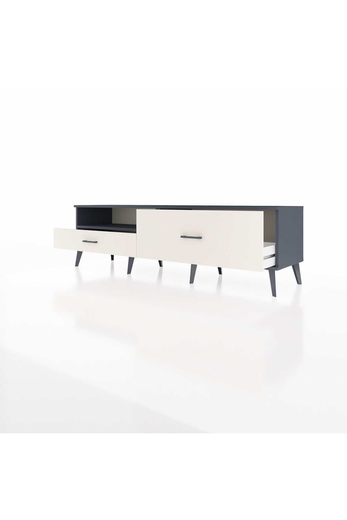 Hyperion TV Ünitesi Tek Raflı 2 Çekmeceli  176x44x51 Antrasit-Antrasit/Aytaşı