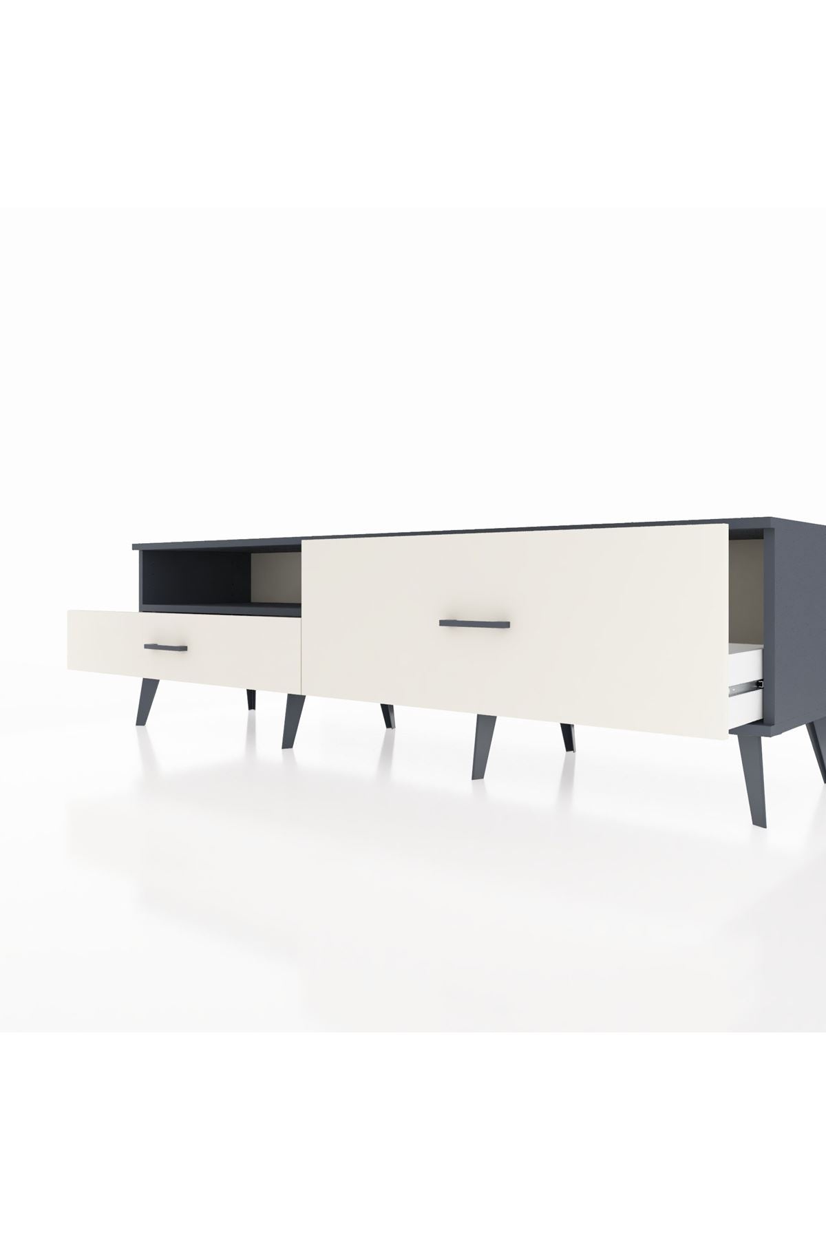 Hyperion TV Ünitesi Tek Raflı 2 Çekmeceli  176x44x51 Antrasit-Antrasit/Aytaşı