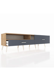 Hyperion TV Ünitesi Tek Raflı 2 Çekmeceli  176x44x51 Çam-Çam/Antrasit