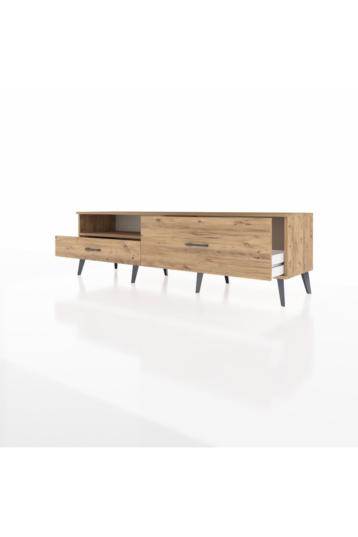 Hyperion TV Ünitesi Tek Raflı 2 Çekmeceli  176x44x51 Çam-Çam/Çam