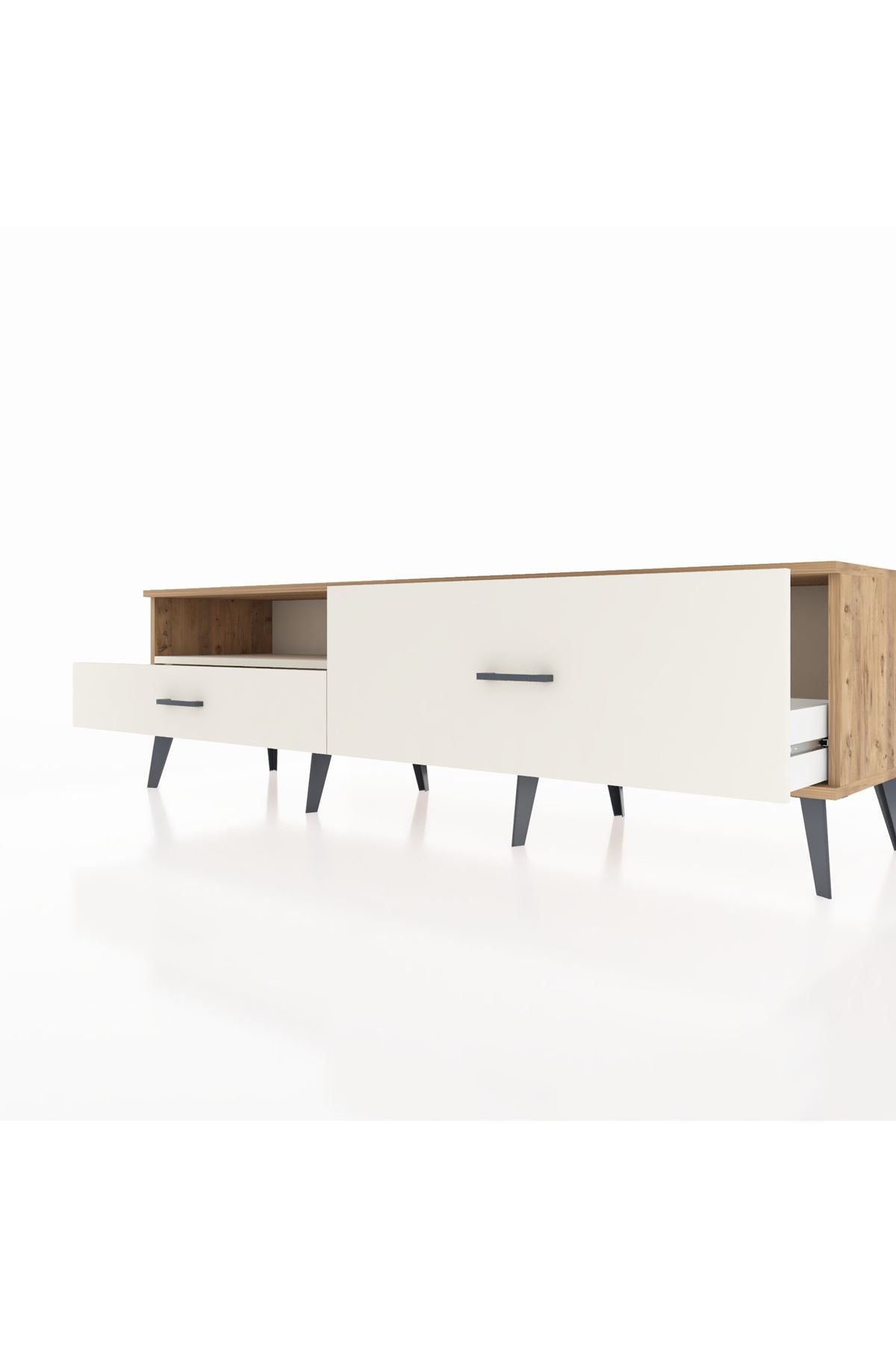 Hyperion TV Ünitesi Tek Raflı 2 Çekmeceli  176x44x51 Çam-Aytaşı/Aytaşı