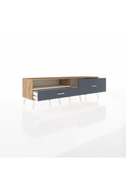 Hyperion TV Ünitesi Tek Raflı 2 Çekmeceli  176x44x51 Çam-Aytaşı/Antrasit