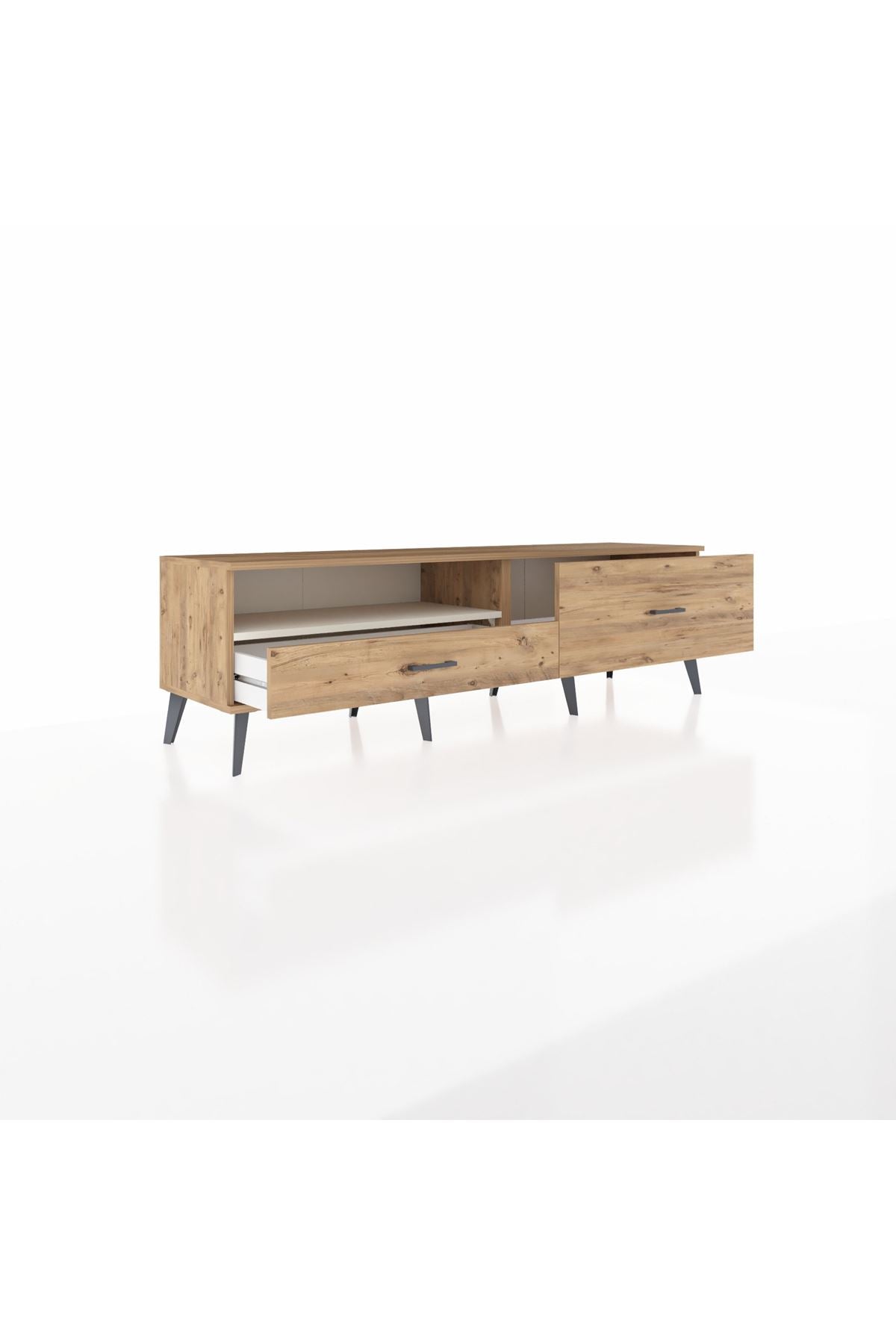 Hyperion TV Ünitesi Tek Raflı 2 Çekmeceli  176x44x51 Çam-Aytaşı/Çam