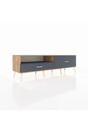 Hyperion TV Ünitesi Tek Raflı 2 Çekmeceli  176x44x51 Çam-Antrasit/Antrasit