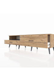 Hyperion TV Ünitesi Tek Raflı 2 Çekmeceli  176x44x51 Çam-Antrasit/Çam