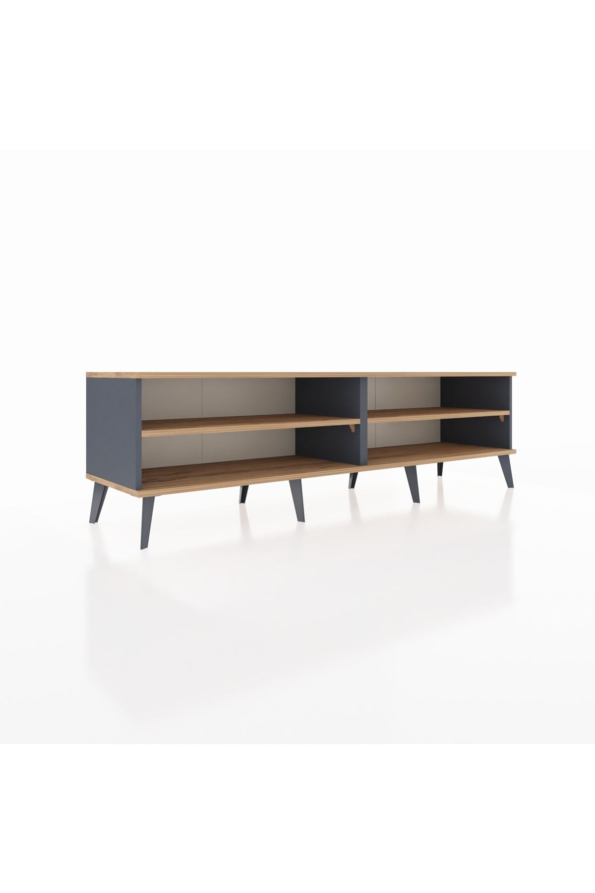 Hyperion TV Ünitesi 2 Raflı  176x44x51 Antrasit-Çam/Çam